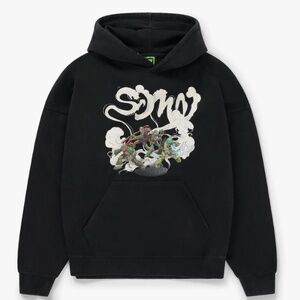 NEW SDMN X TNMT Smoke Hoodie Medium Vintage Black
